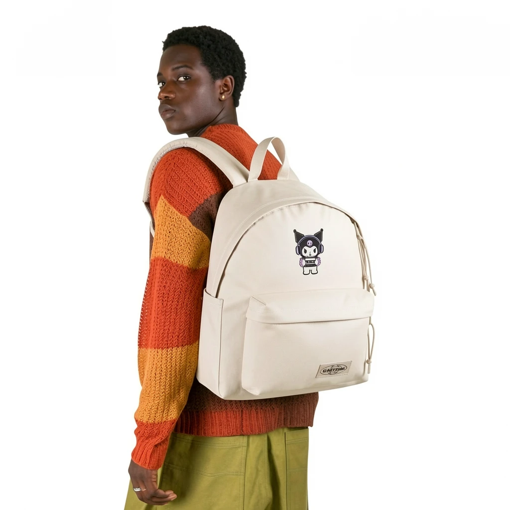 EASTPAK DAY PAK'R MONOTONE BEIGE Kuromi Wonder Mood Embroidered Backpack 2 EASTPAK DAY PAK'R MONOTONE BEIGE Kuromi Wonder Mood Embroidered Backpack - Image 2