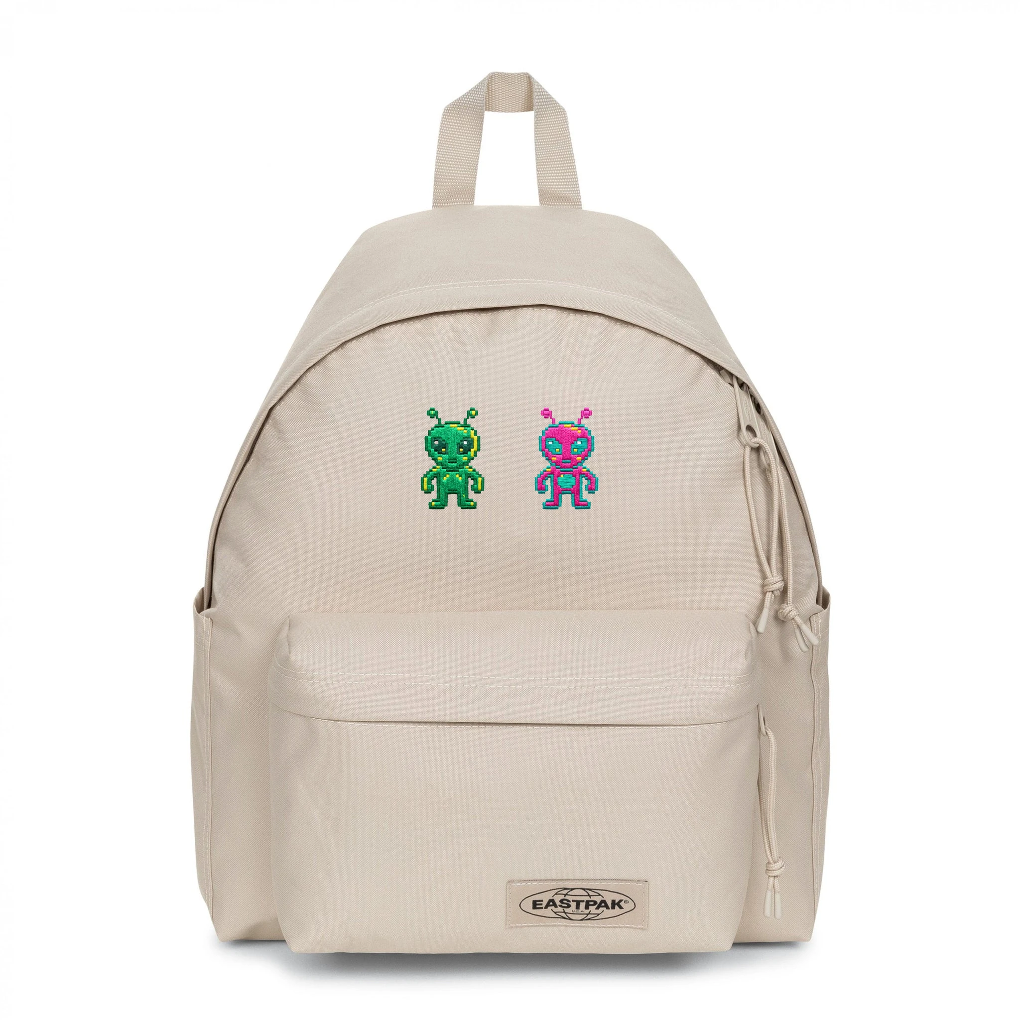 EASTPAK DAY PAK'R MONOTONE BEIGE Double Trouble Embroidered Backpack 1 EASTPAK DAY PAK'R MONOTONE BEIGE Double Trouble Embroidered Backpack