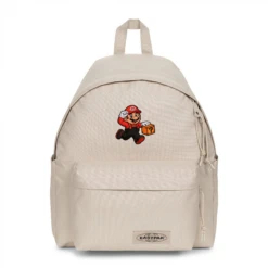 EASTPAK DAY PAK'R MONOTONE BEIGE Mario Jumping Joy Embroidered Backpack