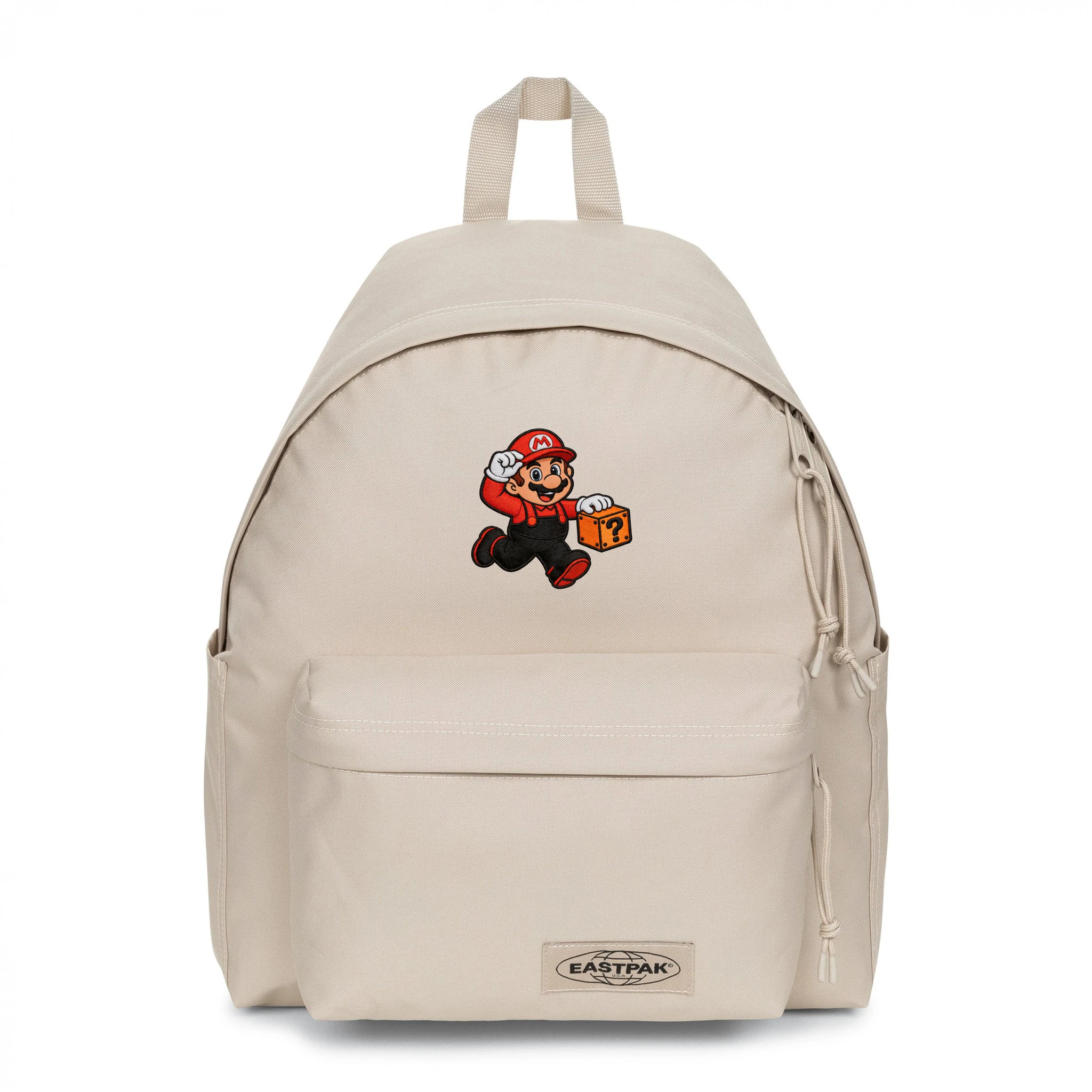 EASTPAK DAY PAK'R MONOTONE BEIGE Mario Jumping Joy Embroidered Backpack 1 EASTPAK DAY PAK'R MONOTONE BEIGE Mario Jumping Joy Embroidered Backpack