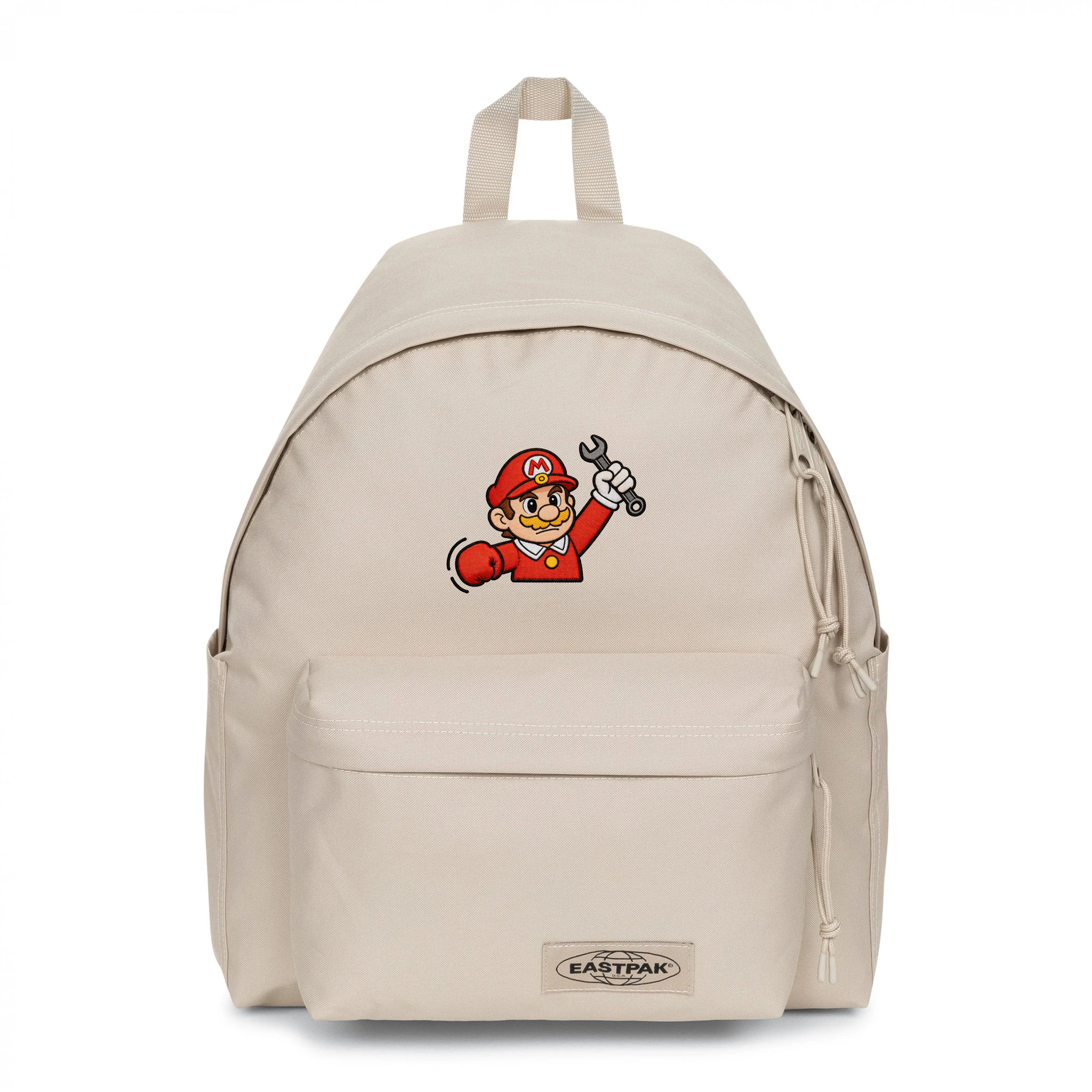 EASTPAK DAY PAK'R MONOTONE BEIGE Mario Focused Mood Embroidered Backpack 1 EASTPAK DAY PAK'R MONOTONE BEIGE Mario Focused Mood Embroidered Backpack