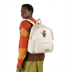 Alternative view of EASTPAK DAY PAK'R MONOTONE BEIGE Mario Jumping Joy Embroidered Backpack