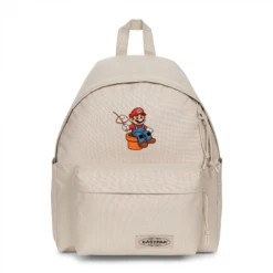 EASTPAK DAY PAK'R MONOTONE BEIGE Mario Jumping Joy Embroidered Backpack
