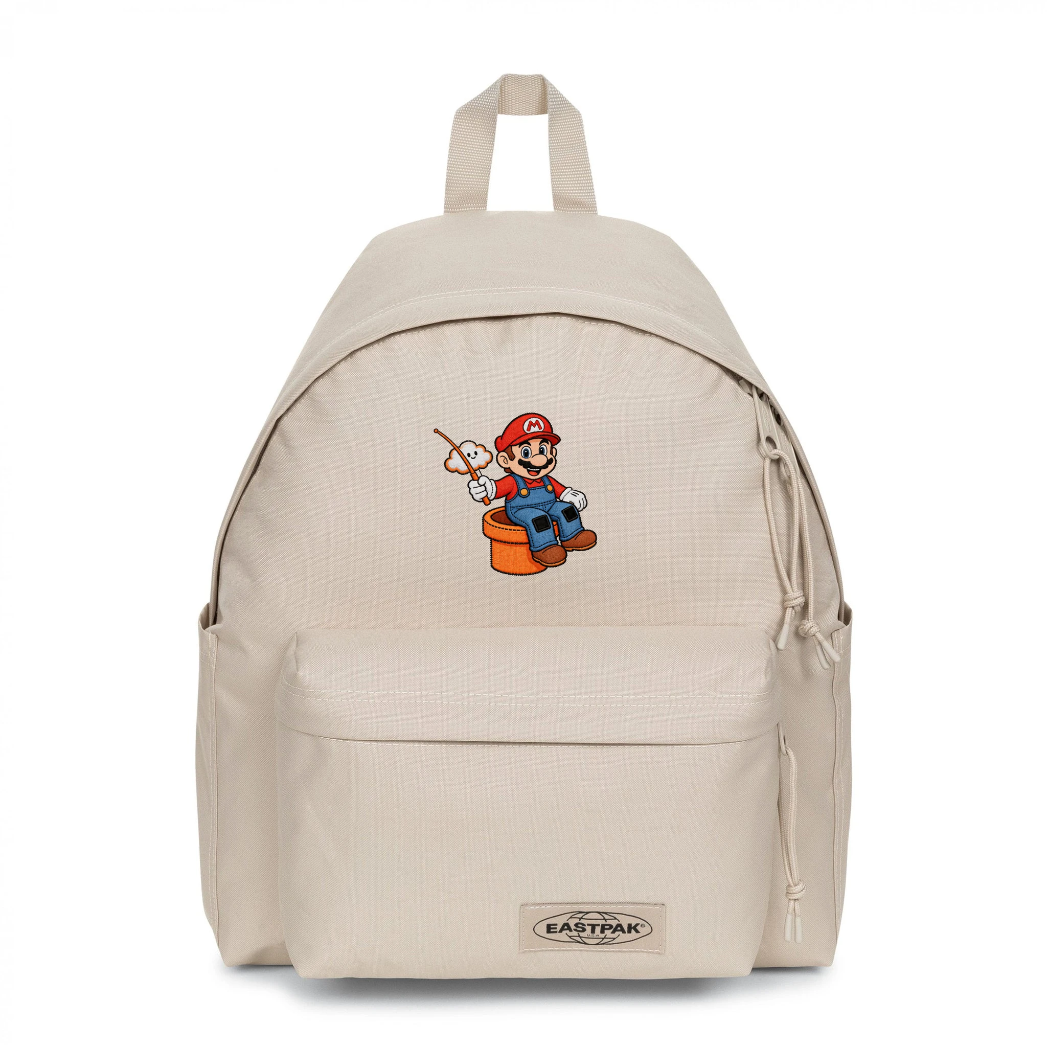 EASTPAK DAY PAK'R MONOTONE BEIGE Mario Jumping Joy Embroidered Backpack 1 EASTPAK DAY PAK'R MONOTONE BEIGE Mario Jumping Joy Embroidered Backpack