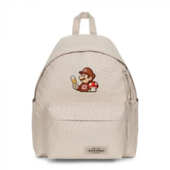 EASTPAK DAY PAK'R MONOTONE BEIGE Mario Gentle Smile Embroidered Backpack