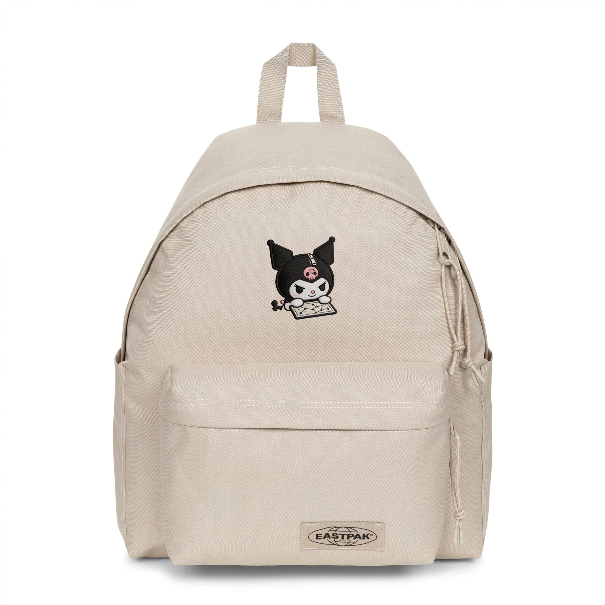 EASTPAK DAY PAK'R MONOTONE BEIGE Kuromi Mischief Mood Embroidered Backpack 1 EASTPAK DAY PAK'R MONOTONE BEIGE Kuromi Mischief Mood Embroidered Backpack