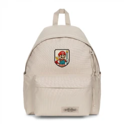 EASTPAK DAY PAK'R MONOTONE BEIGE Mario Game Face Embroidered Backpack