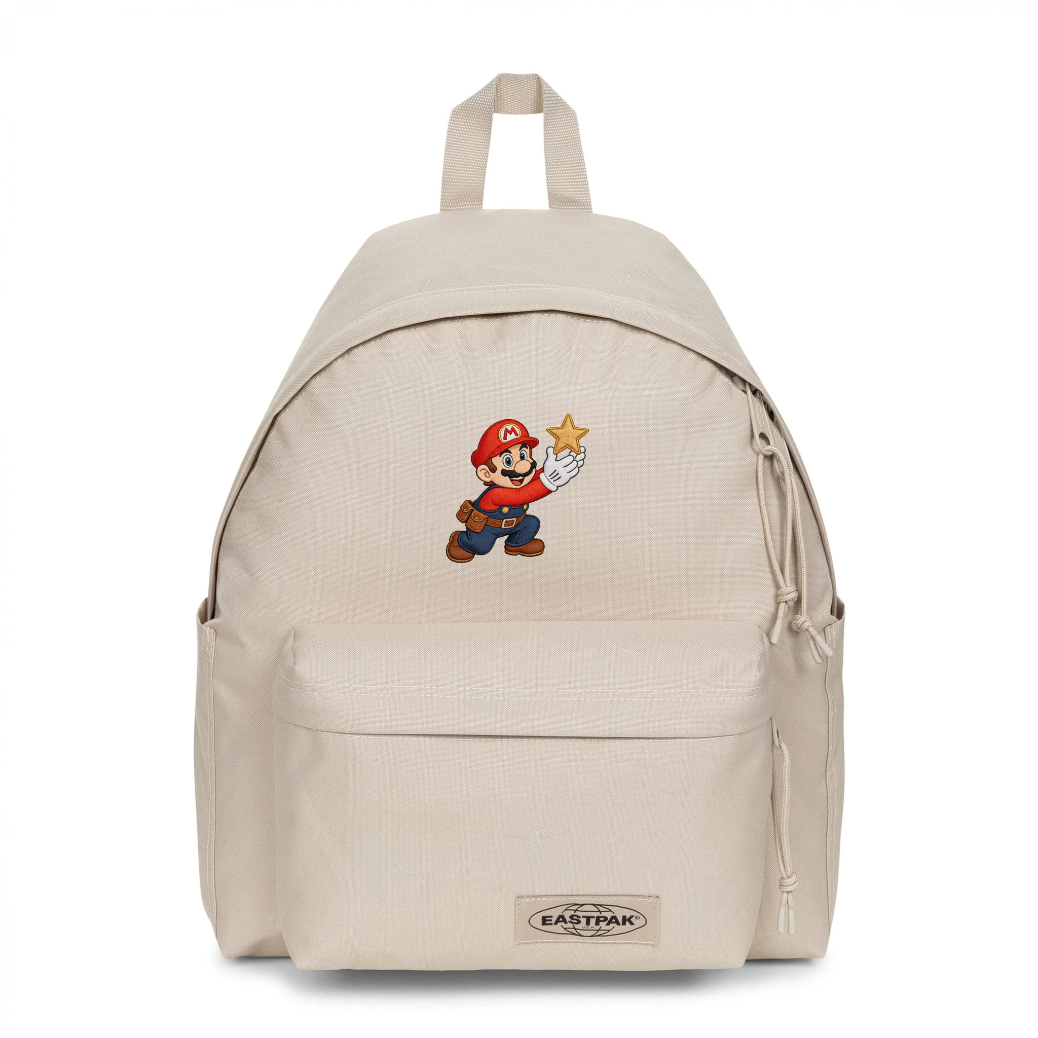 EASTPAK DAY PAK'R MONOTONE BEIGE Mario Big Excitement Embroidered Backpack 1 EASTPAK DAY PAK'R MONOTONE BEIGE Mario Big Excitement Embroidered Backpack