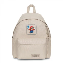 EASTPAK DAY PAK'R MONOTONE BEIGE Mario Easy Smile Embroidered Backpack
