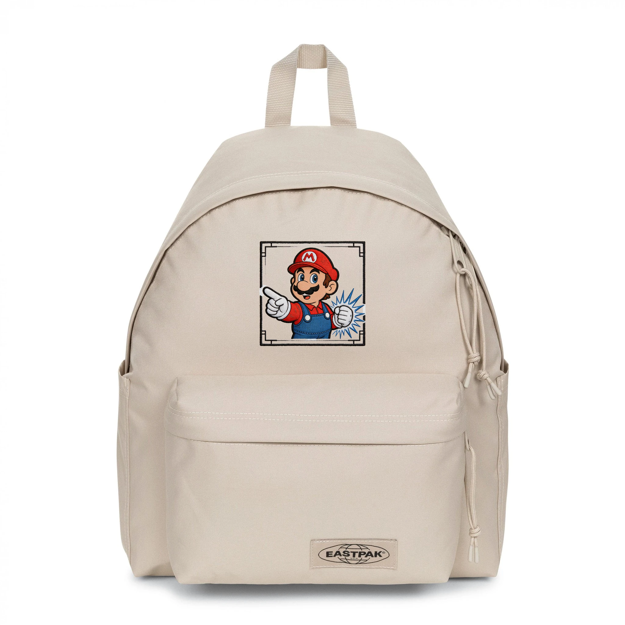 EASTPAK DAY PAK'R MONOTONE BEIGE Mario Curious Spark Embroidered Backpack 1 EASTPAK DAY PAK'R MONOTONE BEIGE Mario Curious Spark Embroidered Backpack