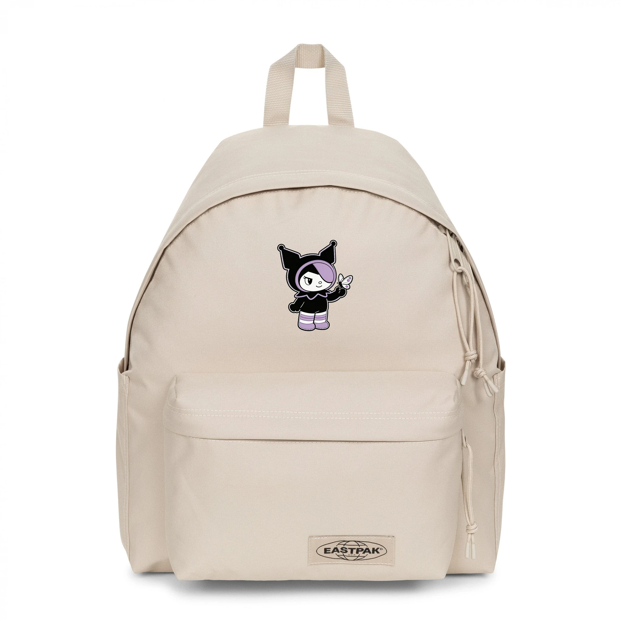 EASTPAK DAY PAK'R MONOTONE BEIGE Kuromi Mischief Mood Embroidered Backpack 1 EASTPAK DAY PAK'R MONOTONE BEIGE Kuromi Mischief Mood Embroidered Backpack