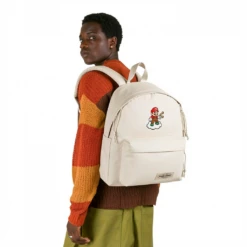 Alternative view of EASTPAK DAY PAK'R MONOTONE BEIGE Mario Game Face Embroidered Backpack