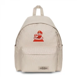 EASTPAK DAY PAK'R MONOTONE BEIGE Mario Mischief Mood Embroidered Backpack