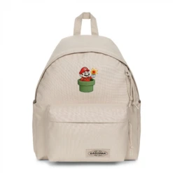 EASTPAK DAY PAK'R MONOTONE BEIGE Mario Mischief Mood Embroidered Backpack