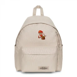 EASTPAK DAY PAK'R MONOTONE BEIGE Mario Game Face Embroidered Backpack