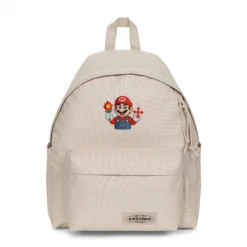 EASTPAK DAY PAK'R MONOTONE BEIGE Mario Victory Smile Embroidered Backpack