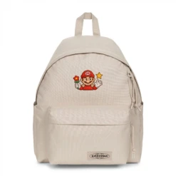 EASTPAK DAY PAK'R MONOTONE BEIGE Mario Mischief Mood Embroidered Backpack