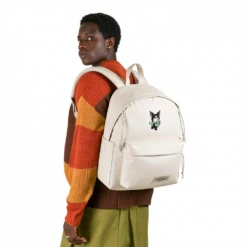 Alternative view of EASTPAK DAY PAK'R MONOTONE BEIGE Kuromi Wink Charm Embroidered Backpack