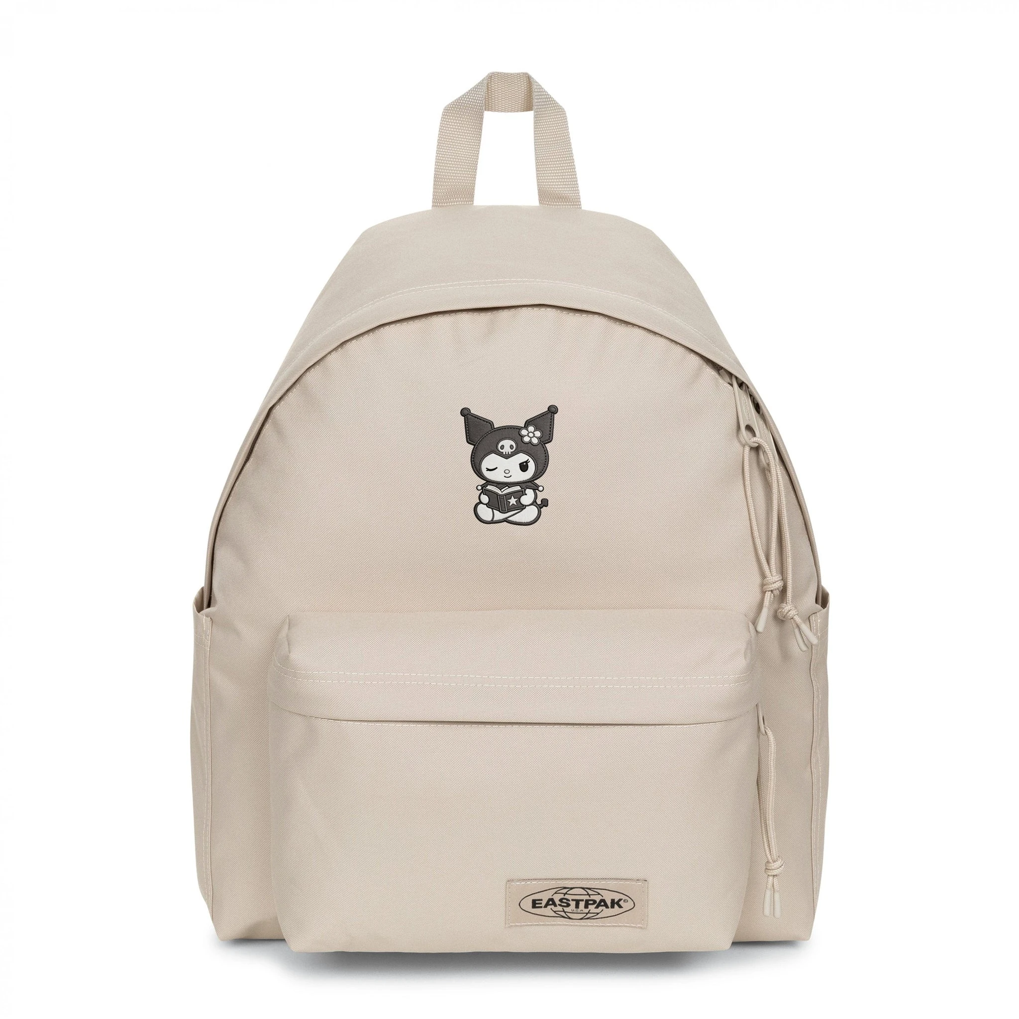 EASTPAK DAY PAK'R MONOTONE BEIGE Kuromi Wink Charm Embroidered Backpack 1 EASTPAK DAY PAK'R MONOTONE BEIGE Kuromi Wink Charm Embroidered Backpack
