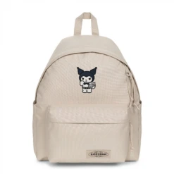 EASTPAK DAY PAK'R MONOTONE BEIGE Kuromi Wink Charm Embroidered Backpack