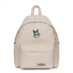 EASTPAK DAY PAK'R MONOTONE BEIGE Kuromi Wink Charm Embroidered Backpack