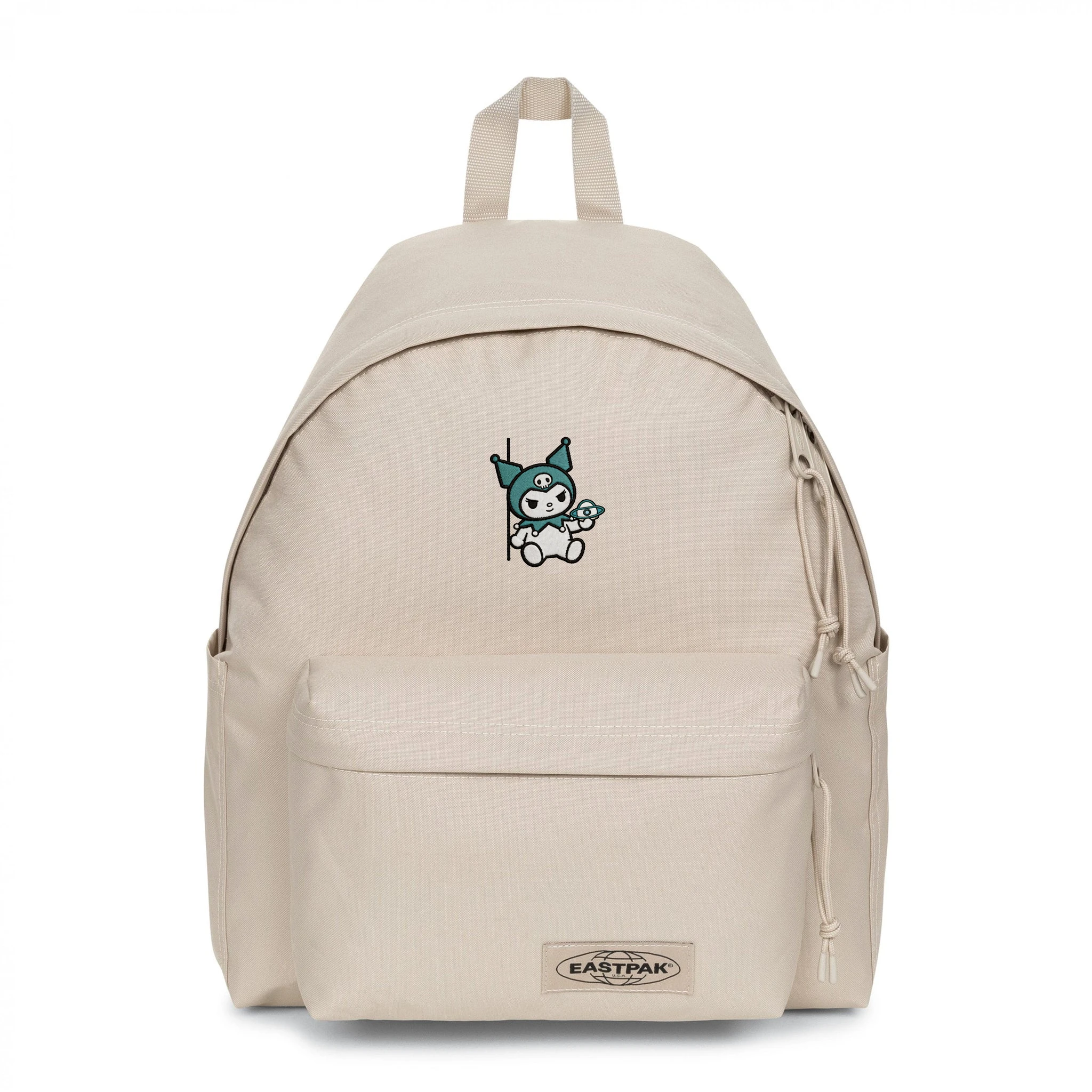 EASTPAK DAY PAK'R MONOTONE BEIGE Kuromi Wink Charm Embroidered Backpack 1 EASTPAK DAY PAK'R MONOTONE BEIGE Kuromi Wink Charm Embroidered Backpack