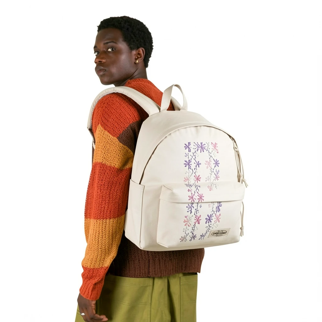 EASTPAK DAY PAK'R MONOTONE BEIGE Healing Craft Embroidered Backpack 2 EASTPAK DAY PAK'R MONOTONE BEIGE Healing Craft Embroidered Backpack - Image 2