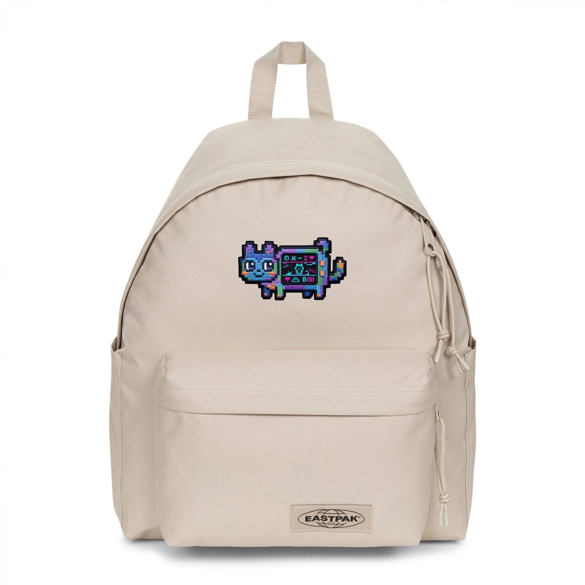 EASTPAK DAY PAK'R MONOTONE BEIGE Pet Heart Embroidered Backpack 1 EASTPAK DAY PAK'R MONOTONE BEIGE Pet Heart Embroidered Backpack