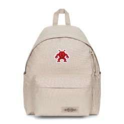 EASTPAK DAY PAK'R MONOTONE BEIGE Red Aggressor Embroidered Backpack