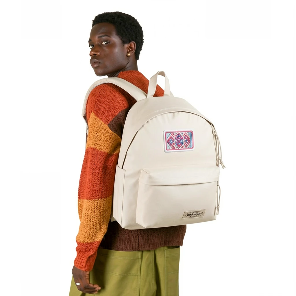 EASTPAK DAY PAK'R MONOTONE BEIGE Synthwave Pulse Embroidered Backpack 2 EASTPAK DAY PAK'R MONOTONE BEIGE Synthwave Pulse Embroidered Backpack - Image 2