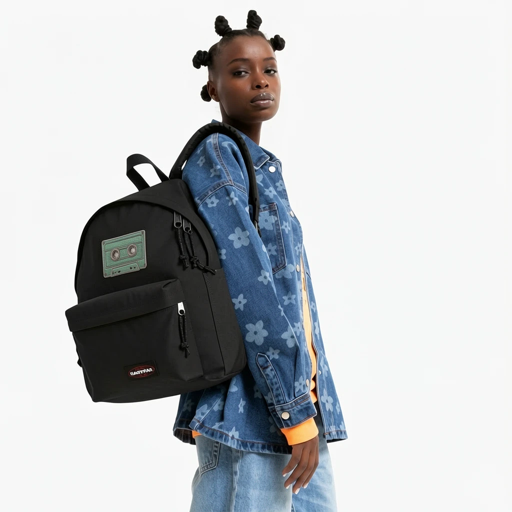 EASTPAK DAY PAK'R BLACK Cool-Tech Textile Embroidered Backpack 2 EASTPAK DAY PAK'R BLACK Cool-Tech Textile Embroidered Backpack - Image 2
