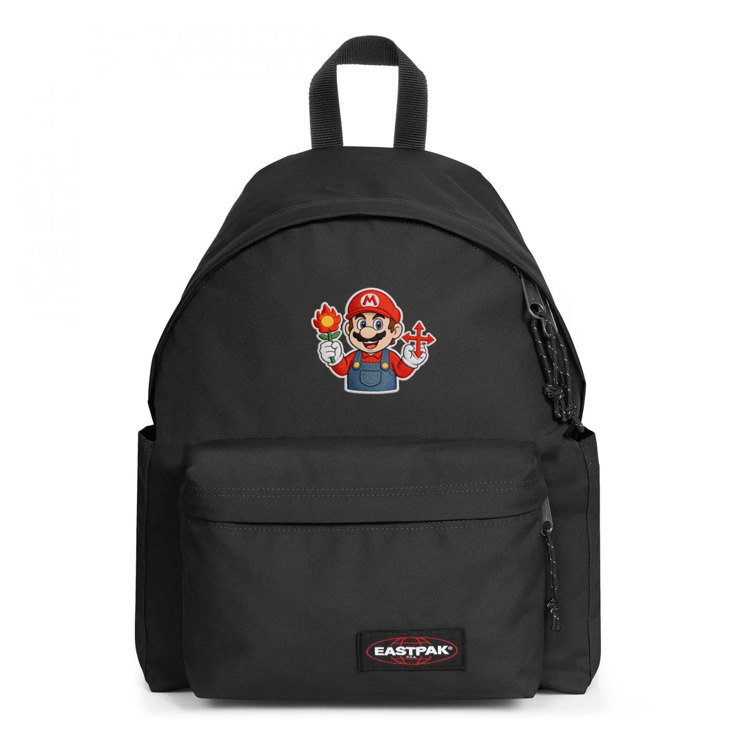 EASTPAK DAY PAK'R BLACK Mario Victory Smile Embroidered Backpack 1 EASTPAK DAY PAK'R BLACK Mario Victory Smile Embroidered Backpack