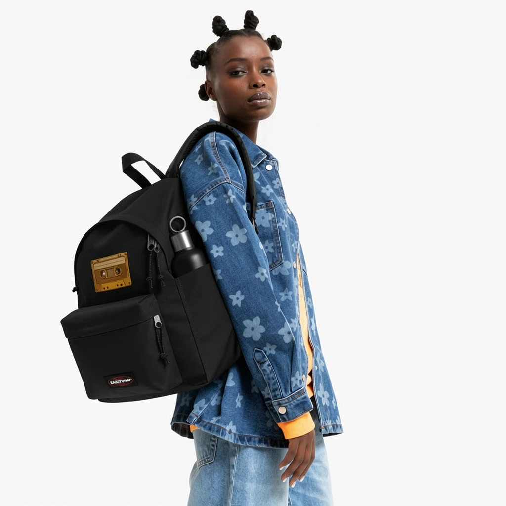 EASTPAK DAY PAK'R BLACK The Golden Record Embroidered Backpack 2 EASTPAK DAY PAK'R BLACK The Golden Record Embroidered Backpack - Image 2