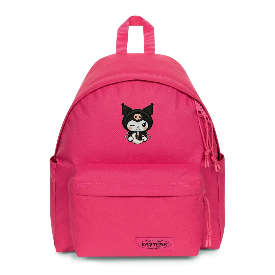 EASTPAK DAY PAK'R MONOTONE PINK Kuromi Rebel Charm Embroidered Backpack 1 EASTPAK DAY PAK'R MONOTONE PINK Kuromi Rebel Charm Embroidered Backpack