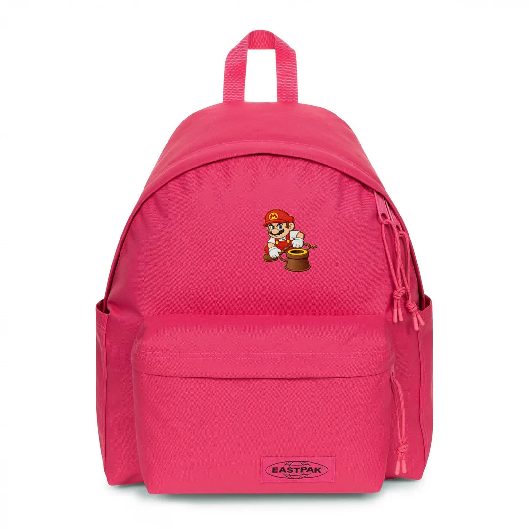 EASTPAK DAY PAK'R MONOTONE PINK Mario Game Face Embroidered Backpack 1 EASTPAK DAY PAK'R MONOTONE PINK Mario Game Face Embroidered Backpack