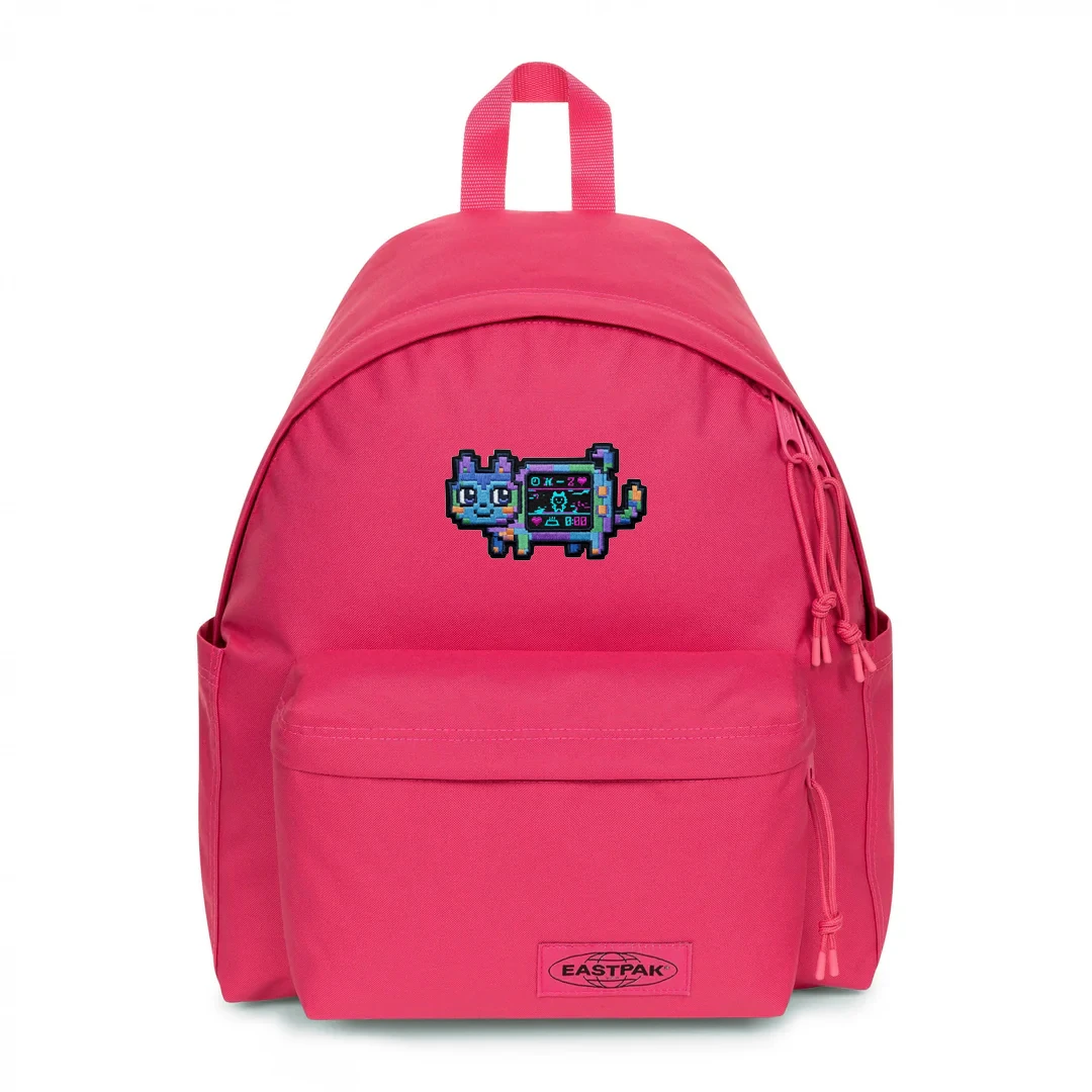 EASTPAK DAY PAK'R MONOTONE PINK Pet Heart Embroidered Backpack 1 EASTPAK DAY PAK'R MONOTONE PINK Pet Heart Embroidered Backpack