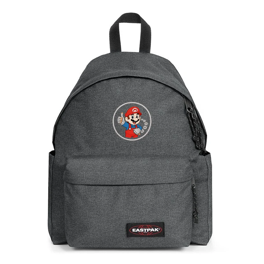 EASTPAK DAY PAK'R BLACK DENIM Mario Ready Energy Embroidered Backpack 1 EASTPAK DAY PAK'R BLACK DENIM Mario Ready Energy Embroidered Backpack