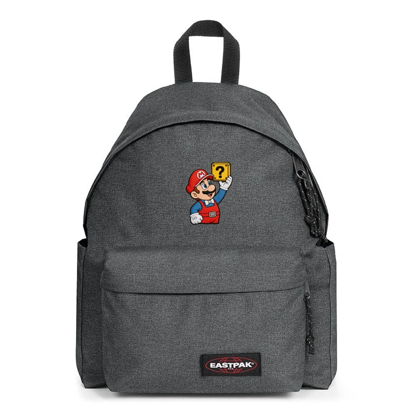 EASTPAK DAY PAK'R BLACK DENIM Mario Ready Energy Embroidered Backpack 1 EASTPAK DAY PAK'R BLACK DENIM Mario Ready Energy Embroidered Backpack