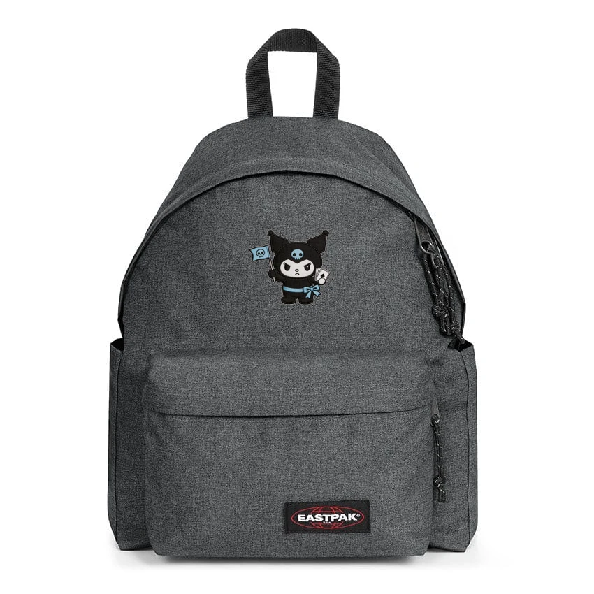 EASTPAK DAY PAK'R BLACK DENIM Kuromi Rebel Charm Embroidered Backpack 1 EASTPAK DAY PAK'R BLACK DENIM Kuromi Rebel Charm Embroidered Backpack