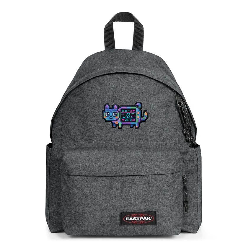 EASTPAK DAY PAK'R BLACK DENIM Pet Heart Embroidered Backpack 1 EASTPAK DAY PAK'R BLACK DENIM Pet Heart Embroidered Backpack