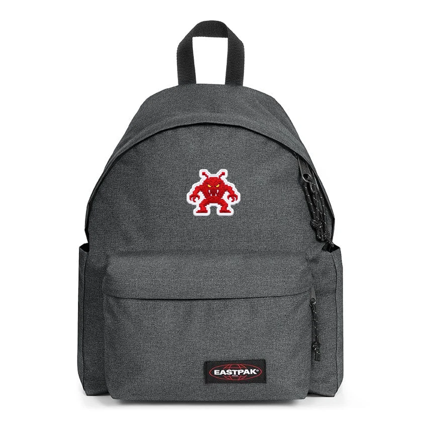 EASTPAK DAY PAK'R BLACK DENIM Red Aggressor Embroidered Backpack 1 EASTPAK DAY PAK'R BLACK DENIM Red Aggressor Embroidered Backpack
